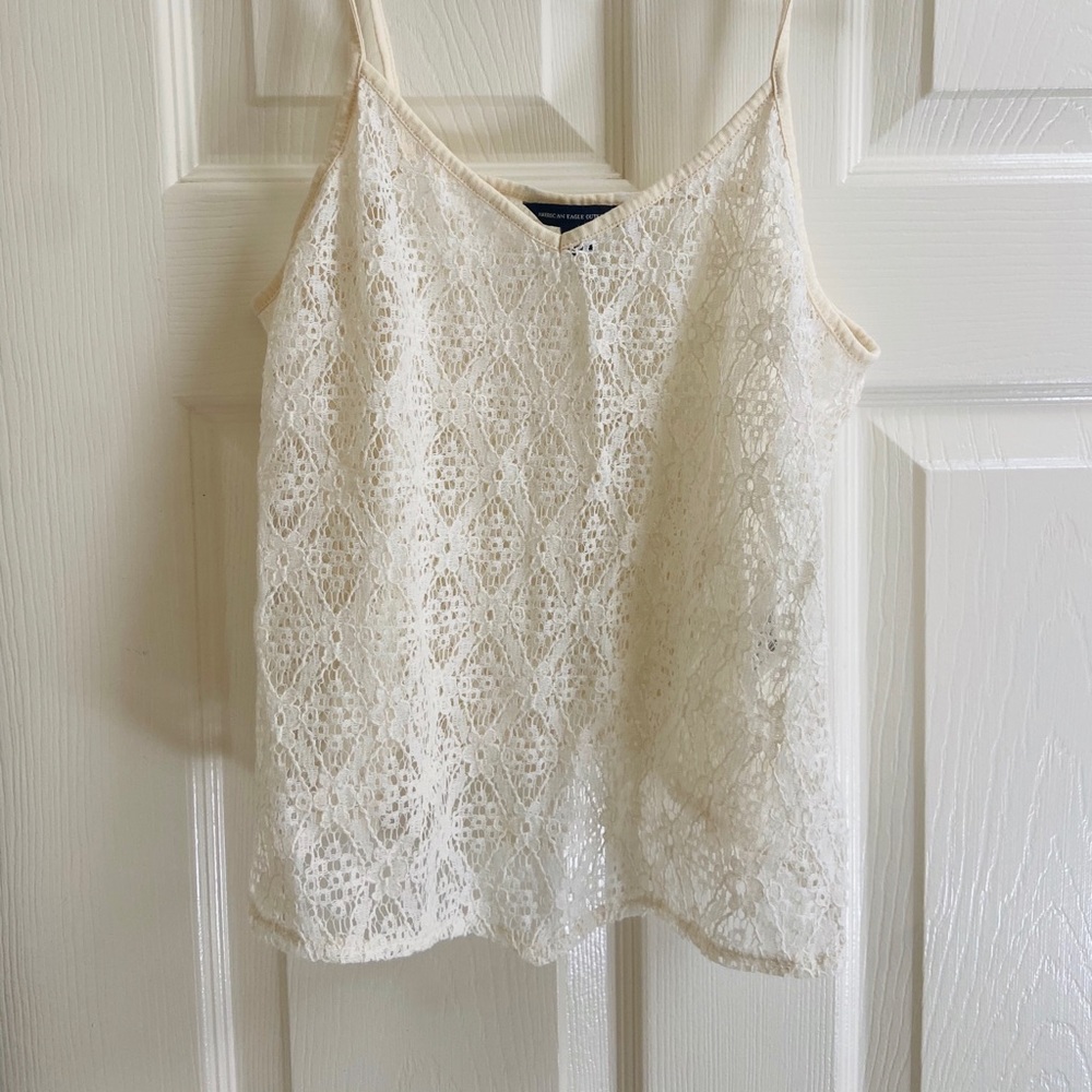 mesh cream white tank top!